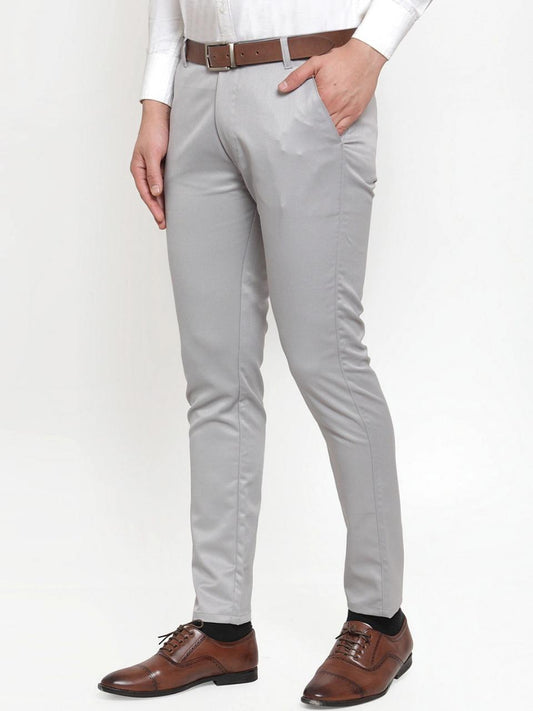 Stretchable Lycra Solid Slim Fit Mens Formal Trouser